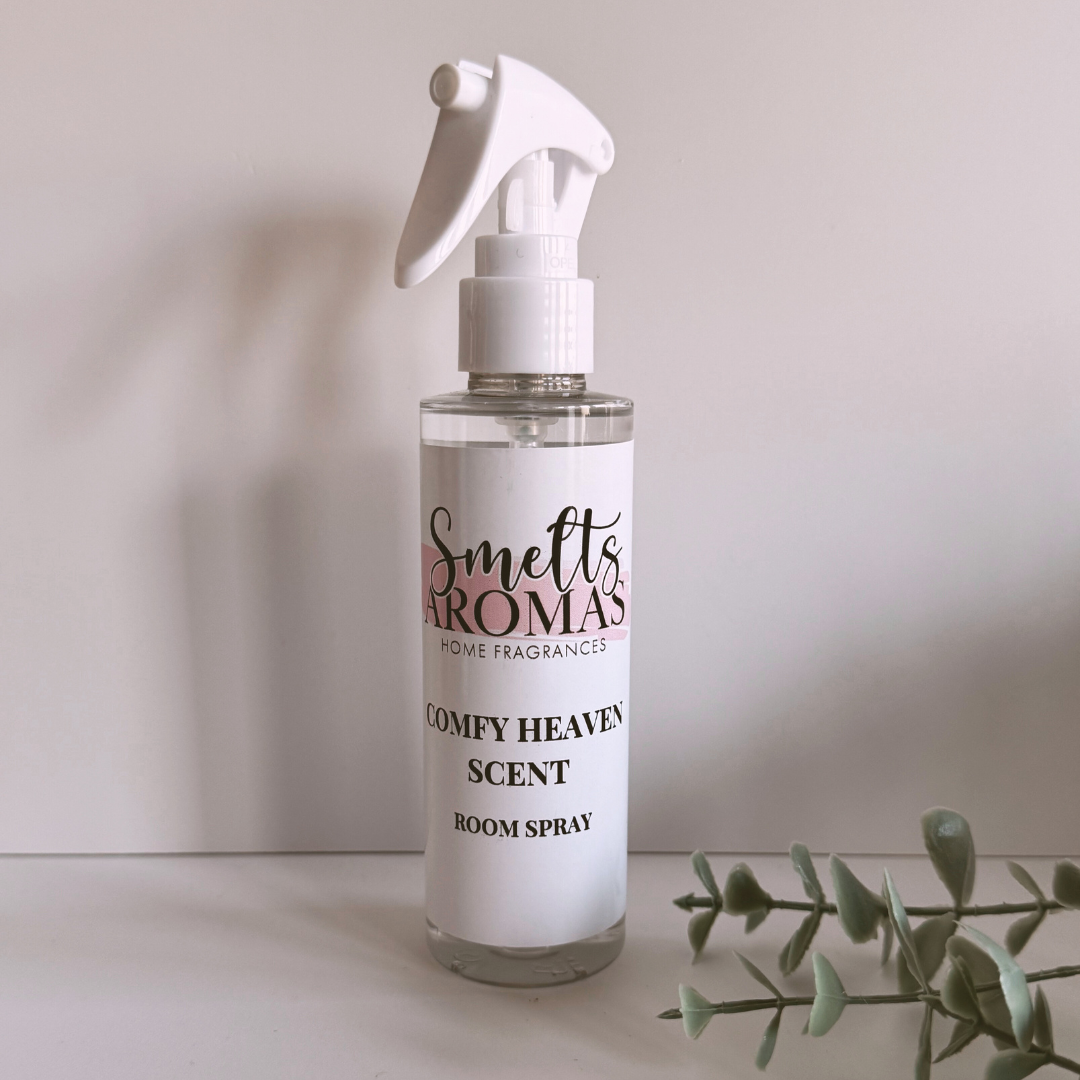 Comfy Heaven Scent Room Spray – rose, white musk and patchouli luxurious laundry fragrance by Smelts Aromas