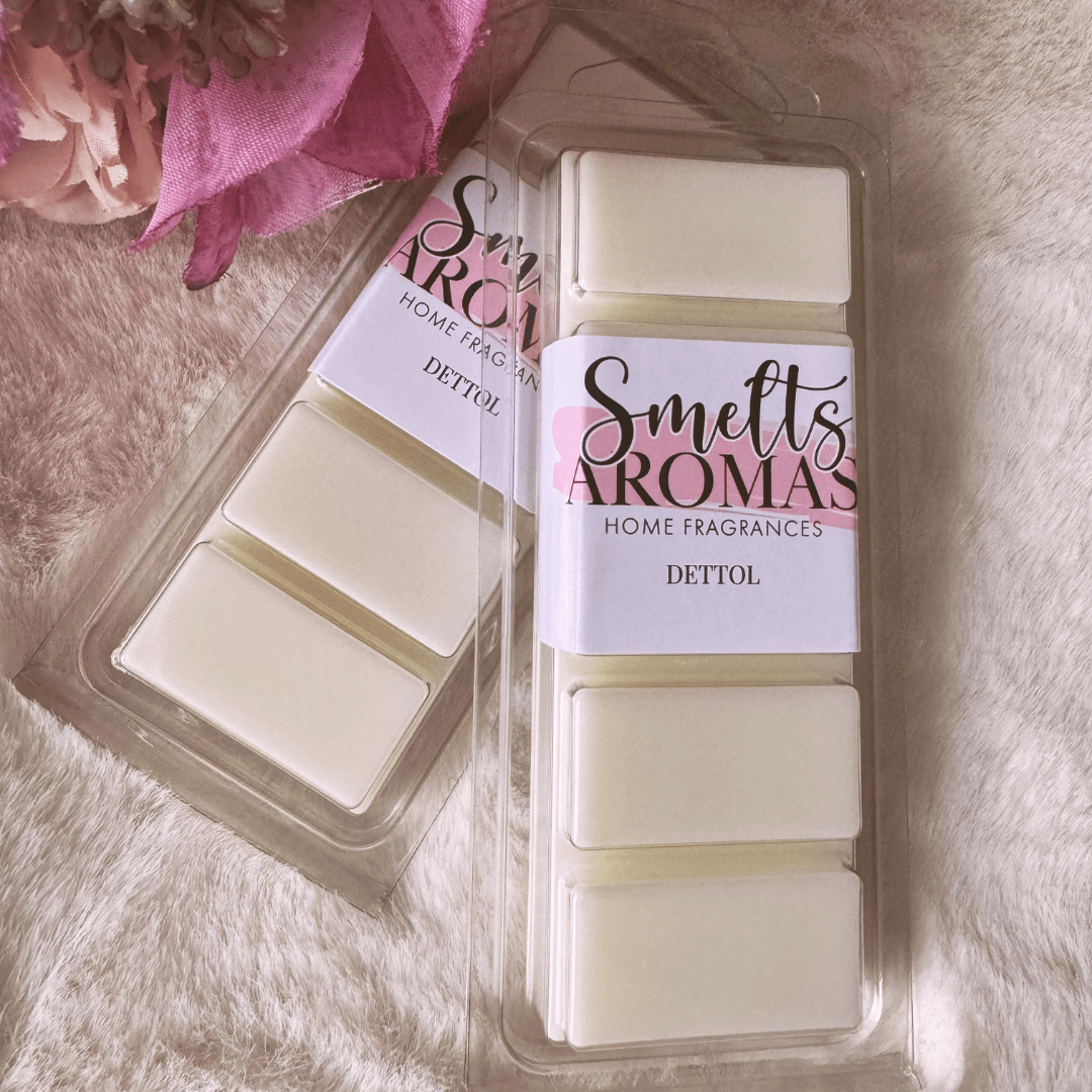 Dettol Wax Melt by Smelts Aromas – handmade clean scent wax melt with pine, citrus, eucalyptus and herbal notes for a fresh, disinfectant-inspired home fragrance.