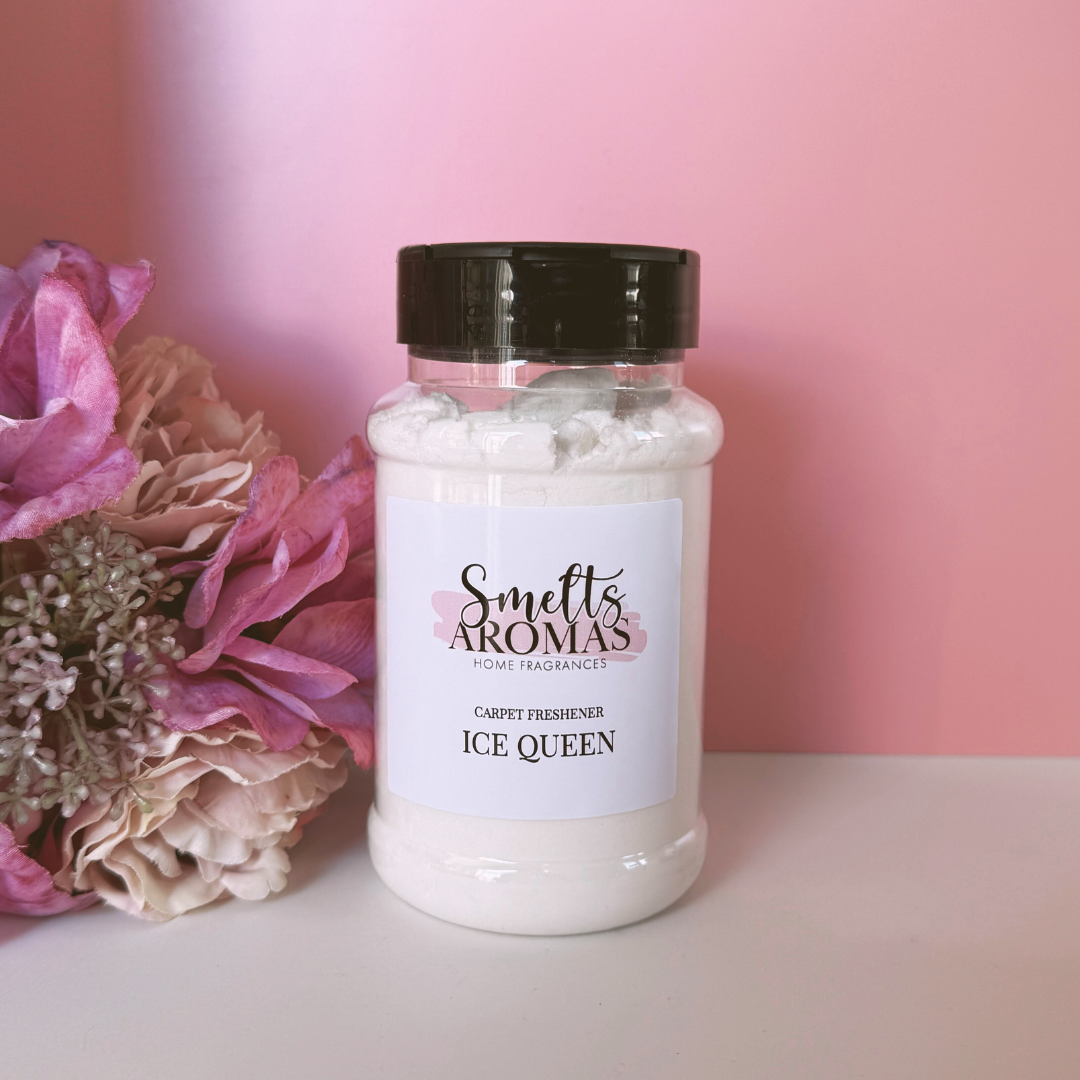 Ice Queen Carpet Freshener by Smelts Aromas – sweet pear, cotton candy, vanilla and cherry carpet deodoriser with bubblegum-style fragrance.