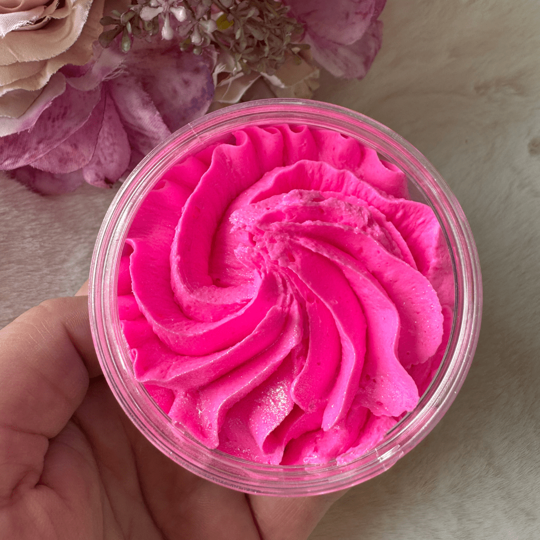 Ice Queen Luxury Whipped Soap by Smelts Aromas – fluffy whipped soap scented with pear, cotton candy, vanilla and cherry.
