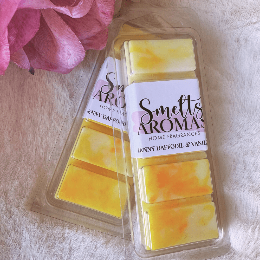 Lenny Daffodil & Vanilla Wax Melt by Smelts Aromas – fresh daffodil and rich vanilla spring fragrance.