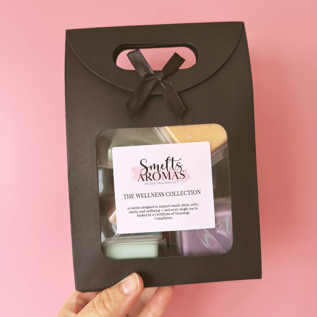 The Wellness Collection Wax Melt Set by Smelts Aromas – luxury hand-poured wax melts gift set for relaxation, sleep, and wellbeing