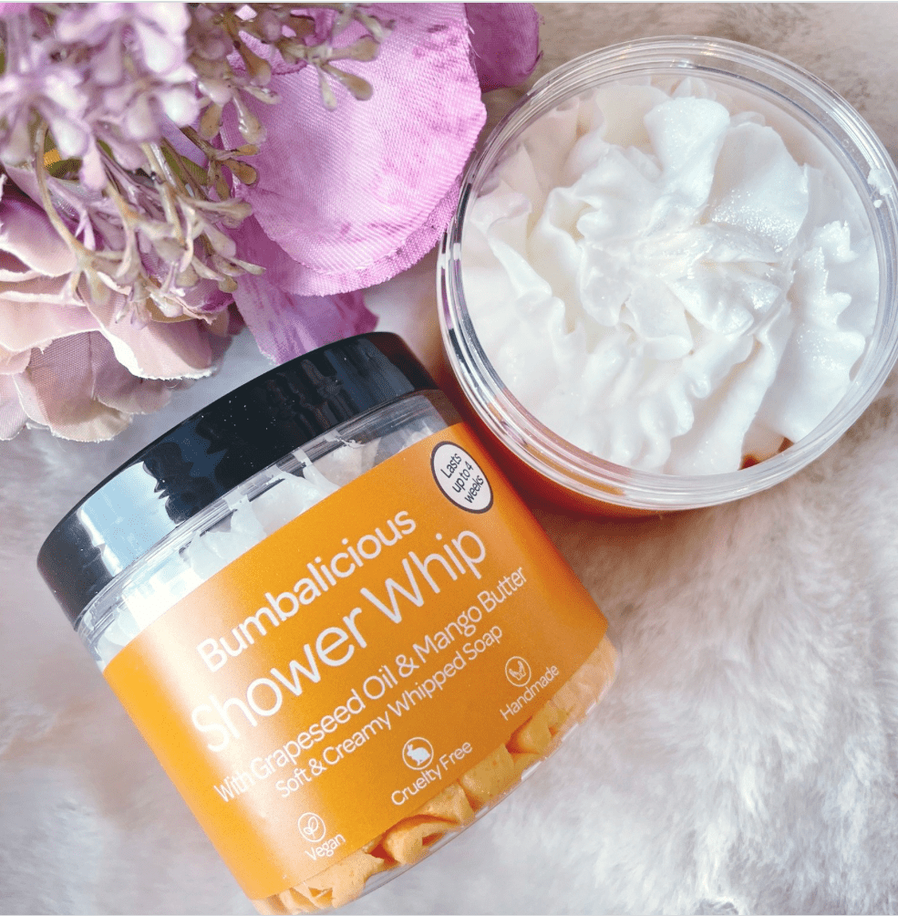 Bum Bum Whipped Soap by Smelts Aromas – handmade tropical whipped cleanser with coconut, peach, jasmine, and vanilla fragrance for soft, smooth skin.