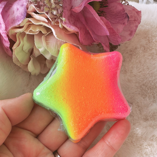 Raspberry Candy Floss - Neon Star Bath Bomb