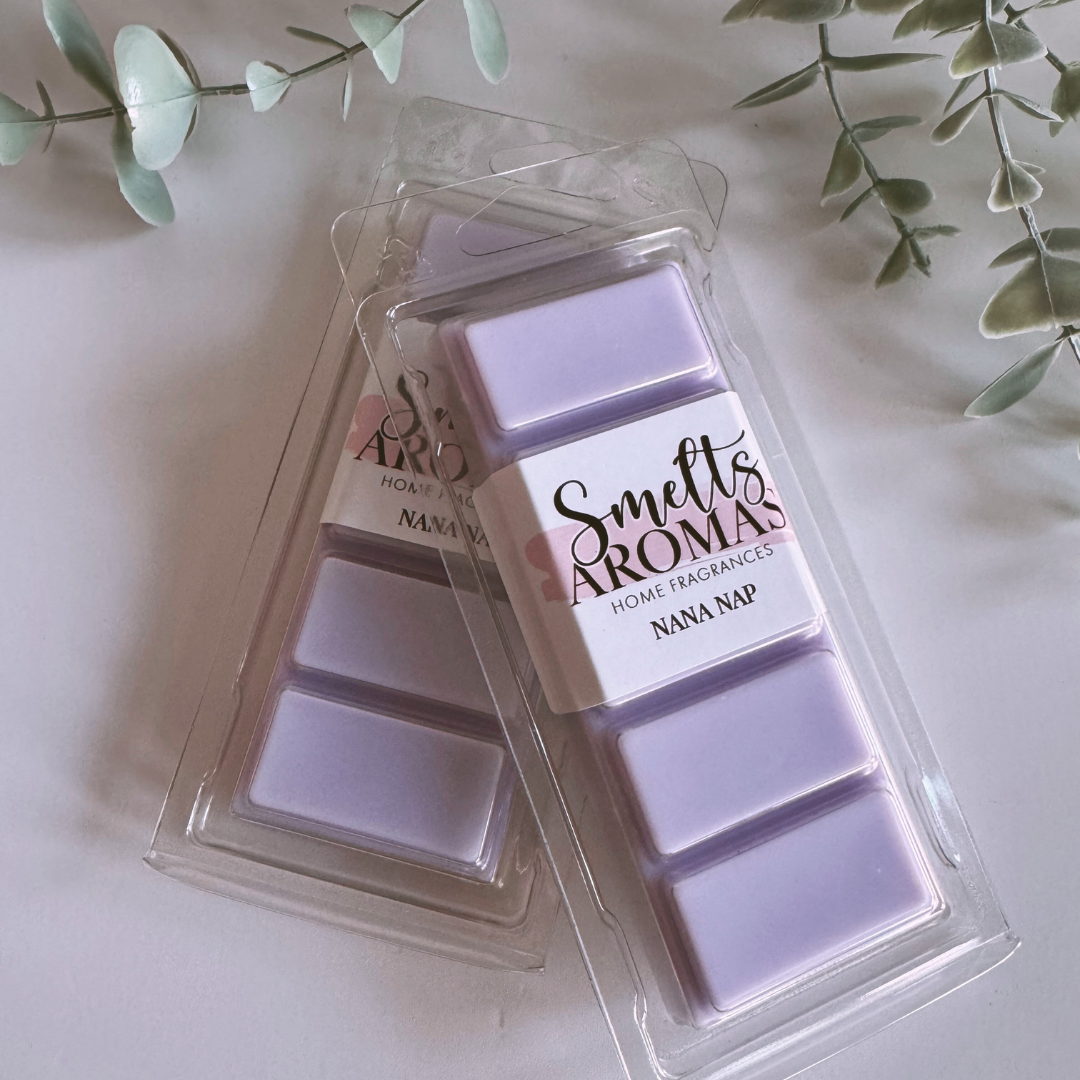 Nana Nap Wax Melt by Smelts Aromas – relaxing lavender, herbs and vanilla cosy home fragrance.