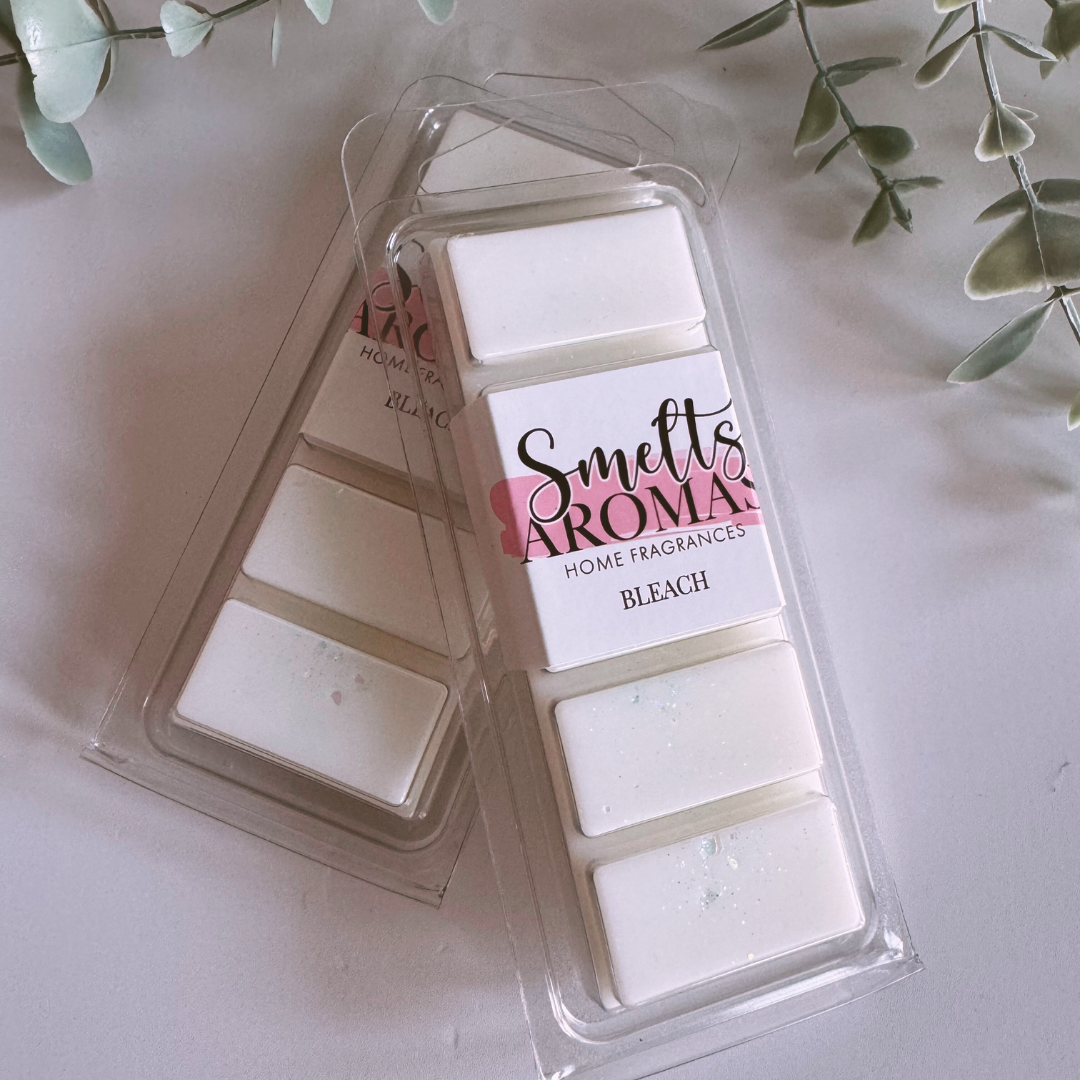 Bleach Wax Melt by Smelts Aromas – handmade fresh and clean wax melt with pine and herbal fragrance for a crisp, invigorating home scent.