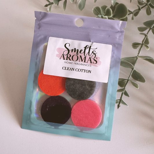 Clean Cotton Hoover Discs by Smelts Aromas – powdery musk, violet and orange blossom fresh laundry vacuum fragrance