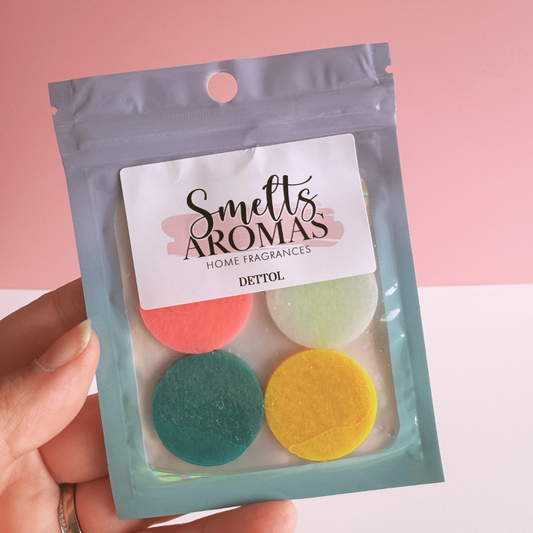 Dettol Hoover Discs by Smelts Aromas – handmade vacuum fragrance discs with pine, citrus, eucalyptus and herbal notes for a clean, fresh home scent.