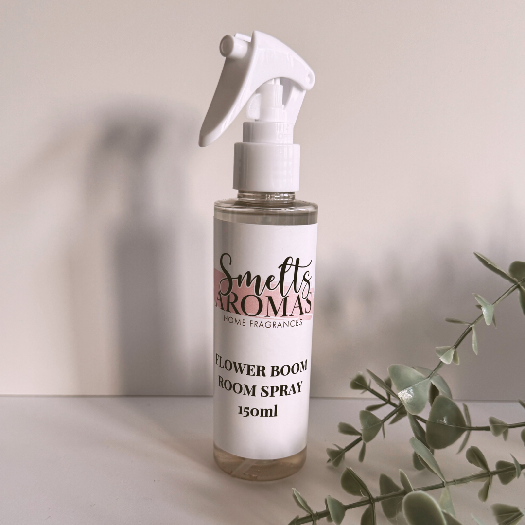Flower Boom Room Spray by Smelts Aromas – sambac jasmine, freesia, rose petals and patchouli luxury floral fragrance.