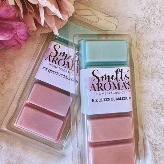 Ice Queen Bubblegum Wax Melt by Smelts Aromas – sweet bubblegum, candy floss, pear drops, vanilla and mint home fragrance.
