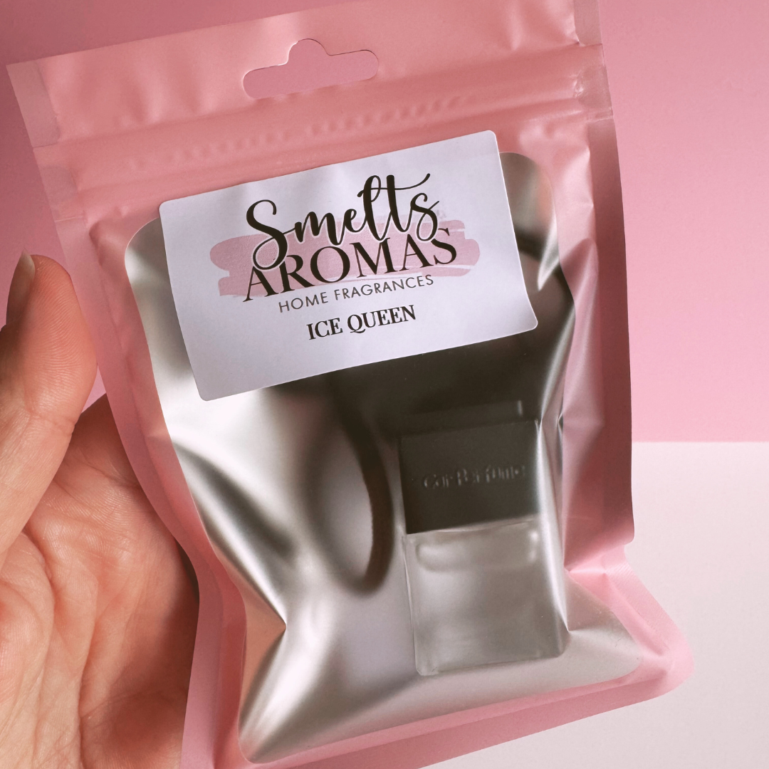 Ice Queen Car Perfume by Smelts Aromas – sweet pear, cotton candy, vanilla and cherry car fragrance with bubblegum-style aroma.