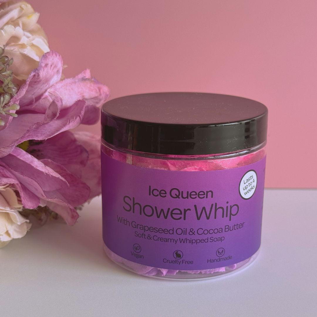 Ice Queen Luxury Whipped Soap by Smelts Aromas – fluffy whipped soap scented with pear, cotton candy, vanilla and cherry.