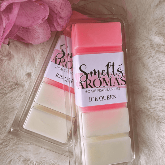 Ice Queen Wax Melt by Smelts Aromas – sweet pear, cotton candy, vanilla and cherry wax melt with bubblegum-style fragrance.