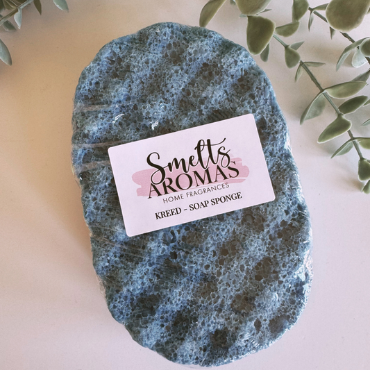 Kreed Soap Sponge by Smelts Aromas – masculine citrus, musk and oakmoss exfoliating soap sponge