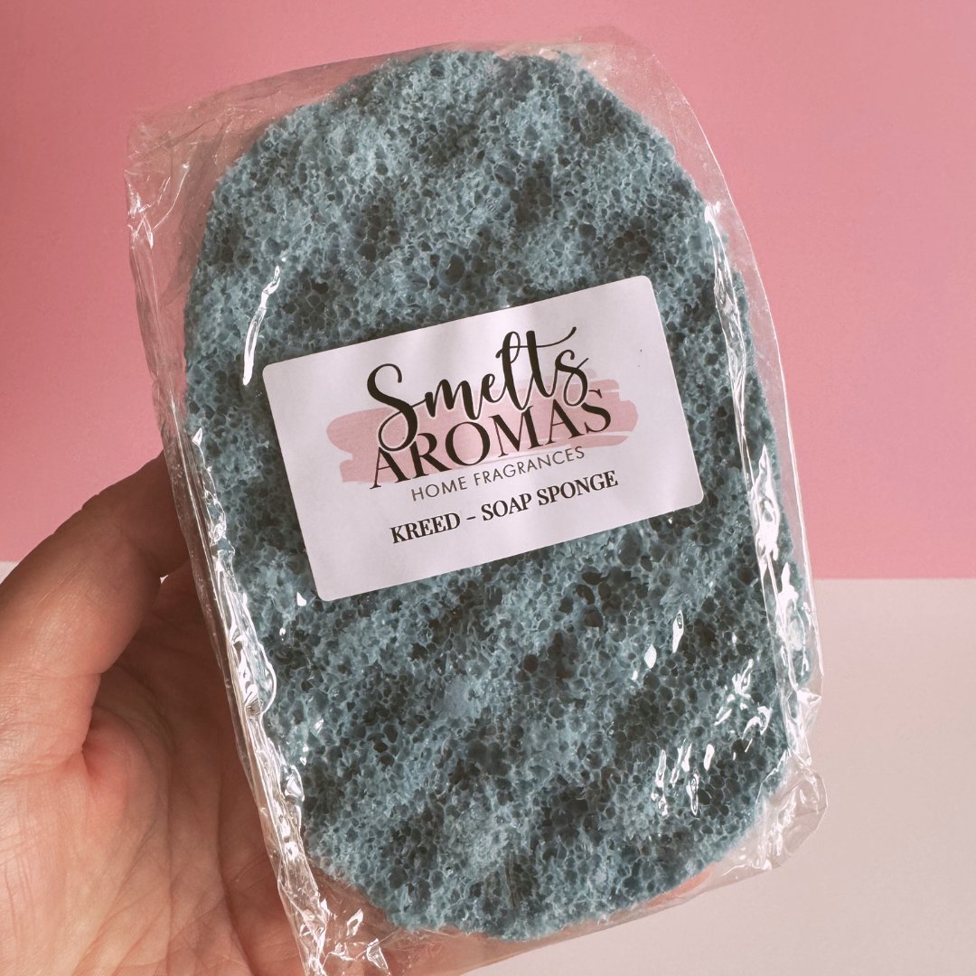 Kreed Soap Sponge by Smelts Aromas – masculine citrus, musk and oakmoss exfoliating soap sponge