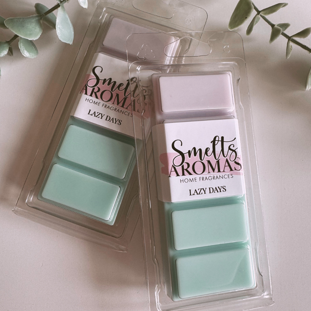Lazy Days Wax Melt by Smelts Aromas – calming clean cotton, lavender, sweet pea and white musk scented wax melt.