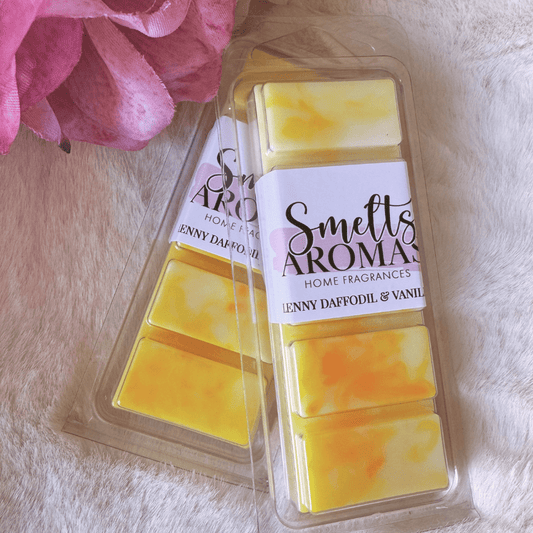 Lenny Daffodil & Vanilla Wax Melt by Smelts Aromas – fresh daffodil and rich vanilla spring fragrance.