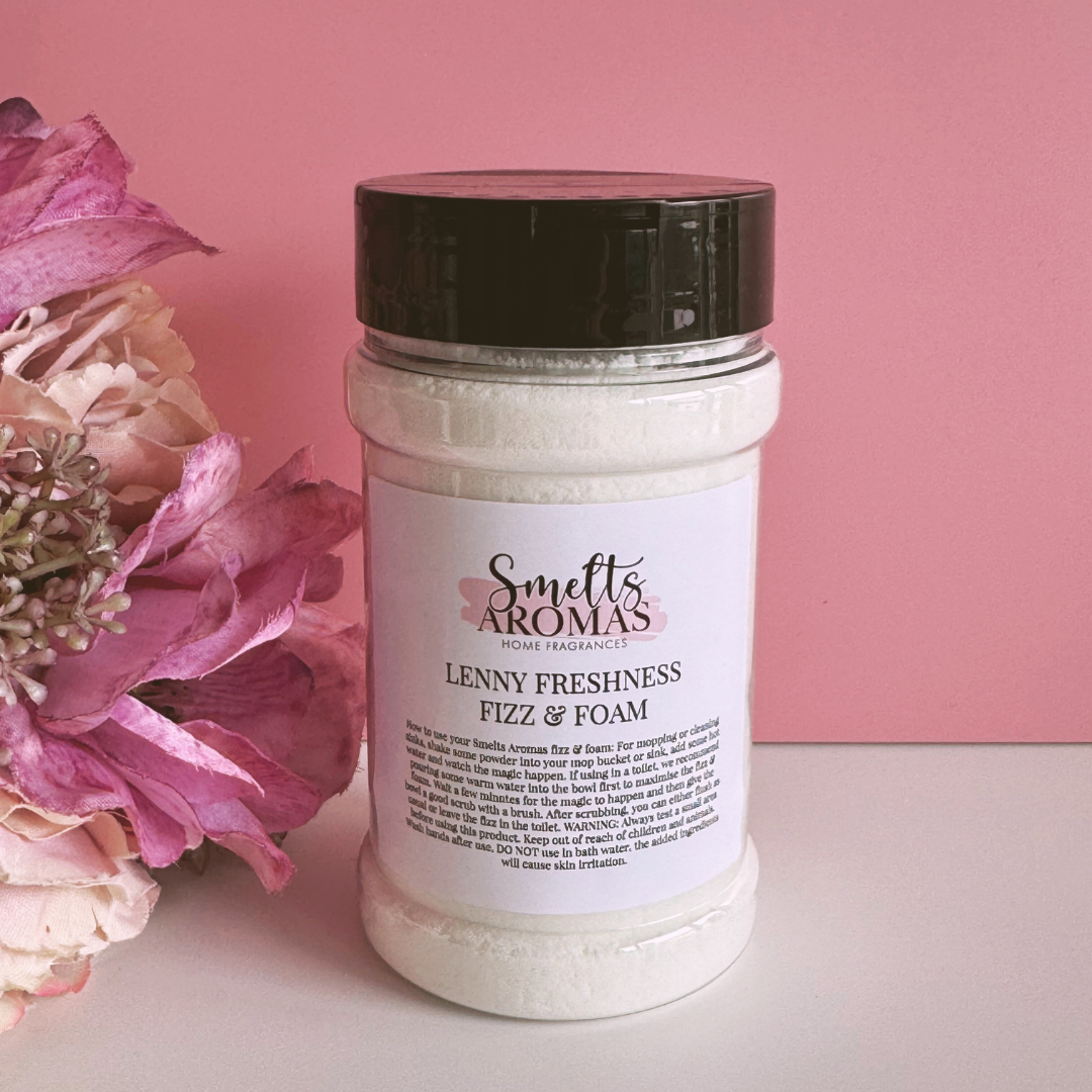 Lenny Freshness Fizz & Foam by Smelts Aromas – fresh orange blossom, apple, violet and lily cleaning fragrance.