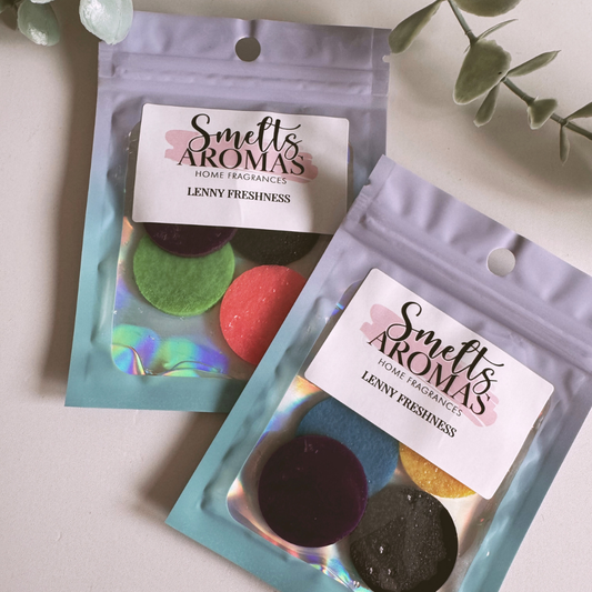 Lenny Freshness Hoover Discs by Smelts Aromas – fruity floral orange blossom, apple, violet and lily vacuum fragrance discs.