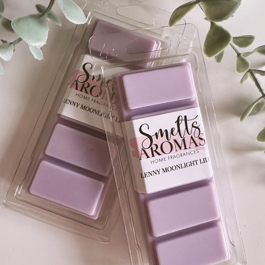 Lenny Moonlight Lily Wax Melt by Smelts Aromas – lily, amber and sparkling citrus oriental home fragrance.