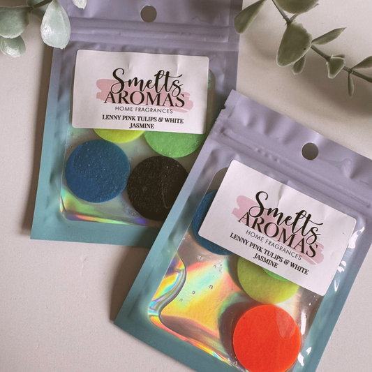 Lenny Pink Tulips & White Jasmine Hoover Discs – orchard fruit and floral vacuum fragrance discs by Smelts Aromas