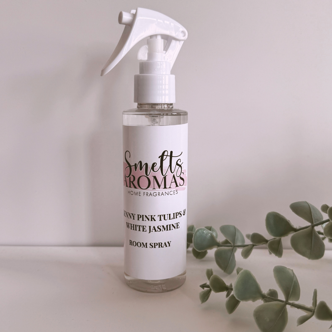 Lenny Pink Tulips & White Jasmine Room Spray – orchard fruit, tulip and jasmine home fragrance spray by Smelts Aromas