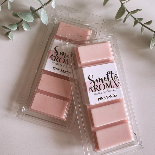 Pink Sands Wax Melt by Smelts Aromas – sweet florals, citrus fruits and spicy vanilla exotic home fragrance.