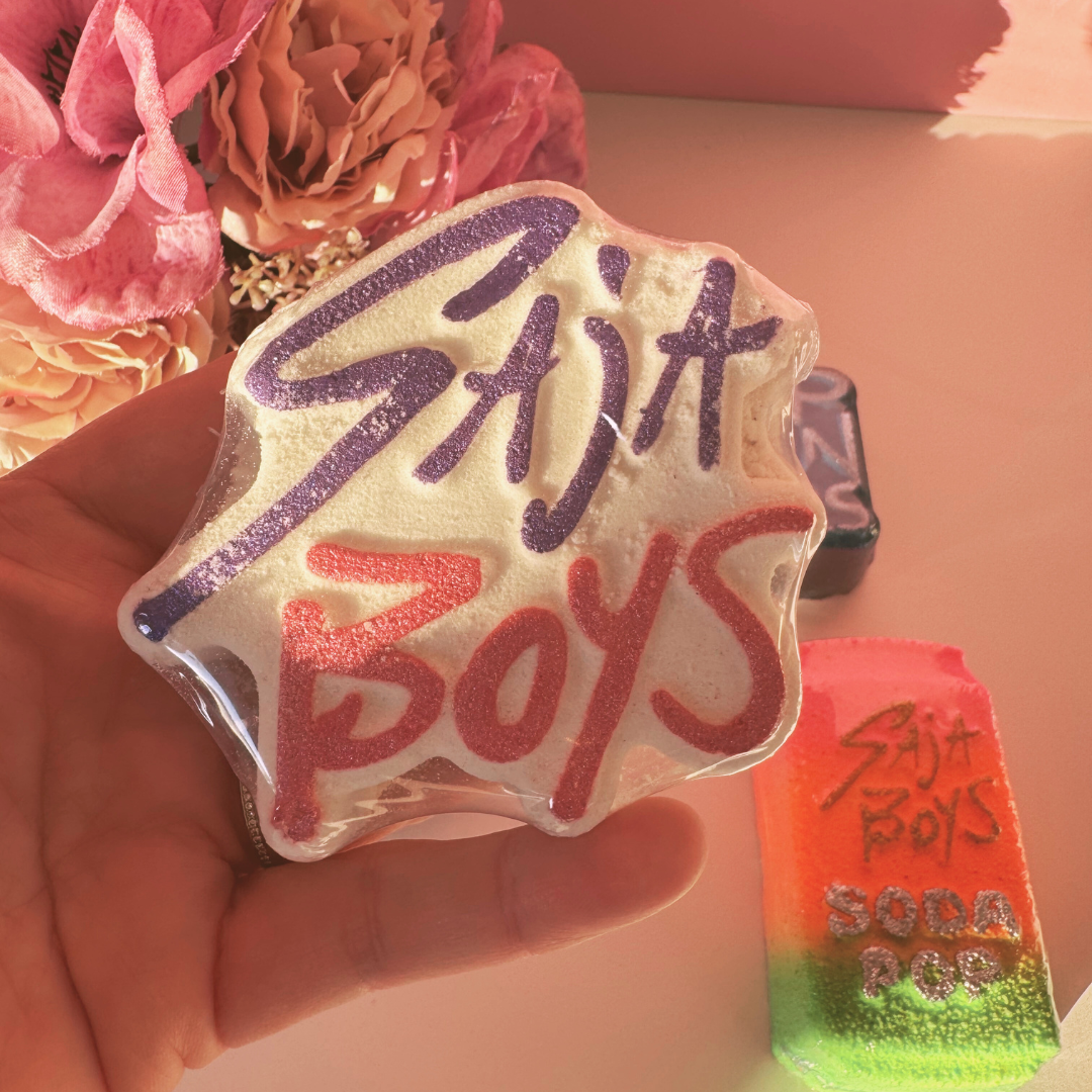 K-Pop Bath Bombs – colourful fizzy bath bombs in four scents and designs by Smelts Aromas.