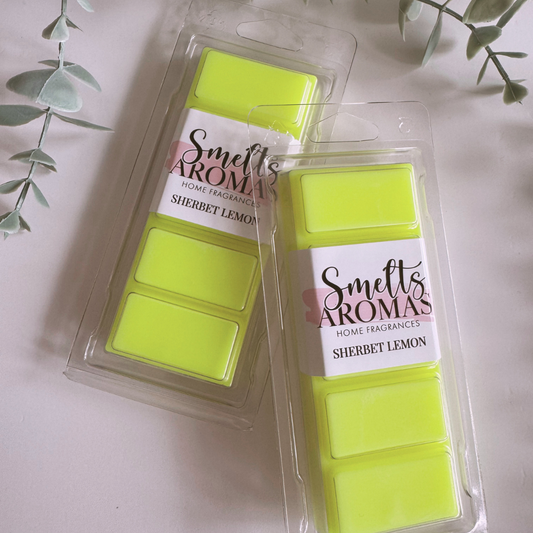 Sherbet Lemon Wax Melt by Smelts Aromas – zesty lemon, sherbet and sweet candy home fragrance.