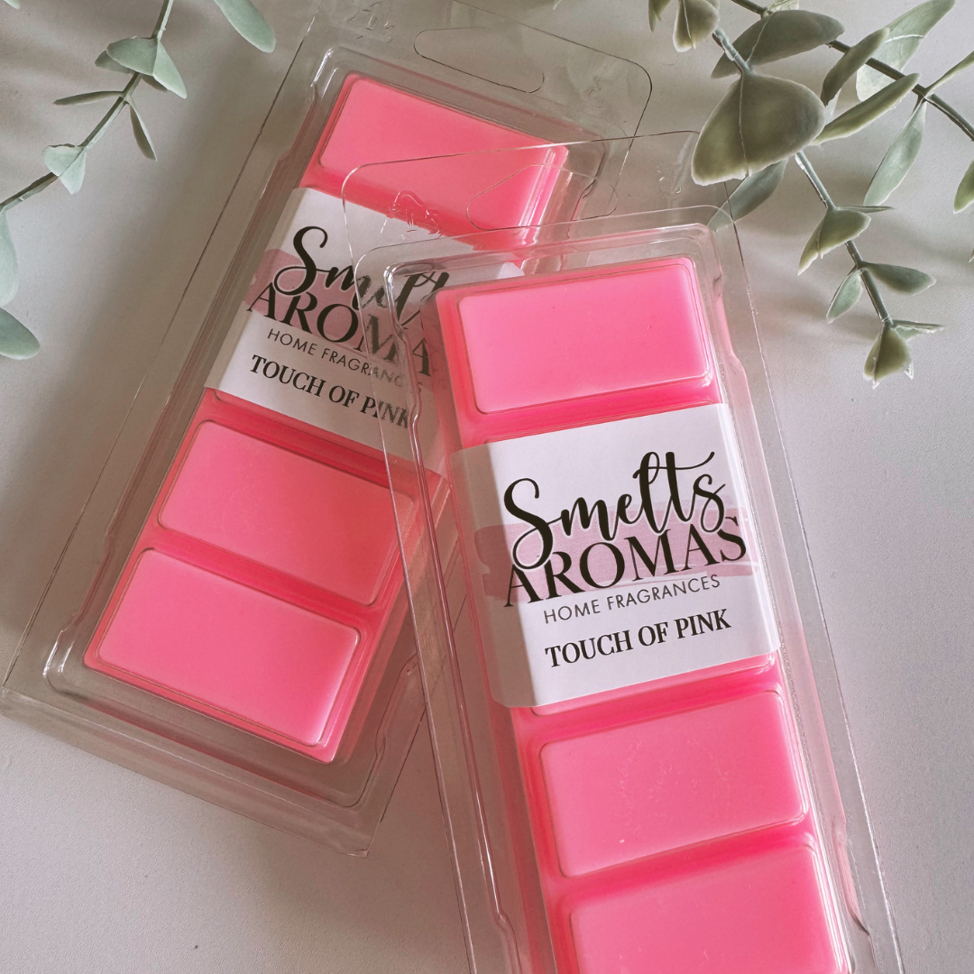 Touch Of Pink Wax Melt by Smelts Aromas – fruity floral and soft musk feminine home fragrance