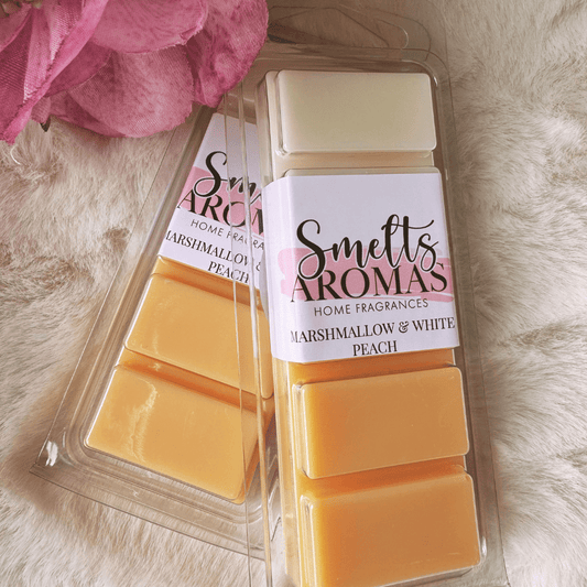 Marshmallow & White Peach Wax MeltSnap BarSmelts Aromas