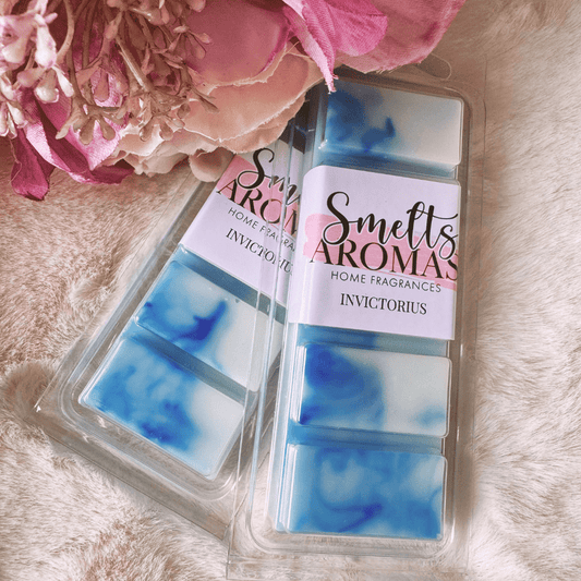 Invictorius Wax Melt by Smelts Aromas – masculine marine, grapefruit, patchouli and ambergris home fragrance.